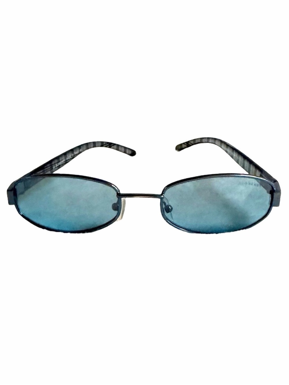 Vintage Burberry B8970 Custom Blue Tint Oval Sunglasses Italy Y2K Cyber 51-16mm